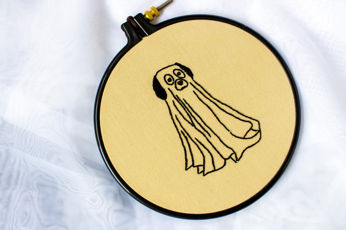 Ghost Dog Embroidery Art | Unruly Emboidery