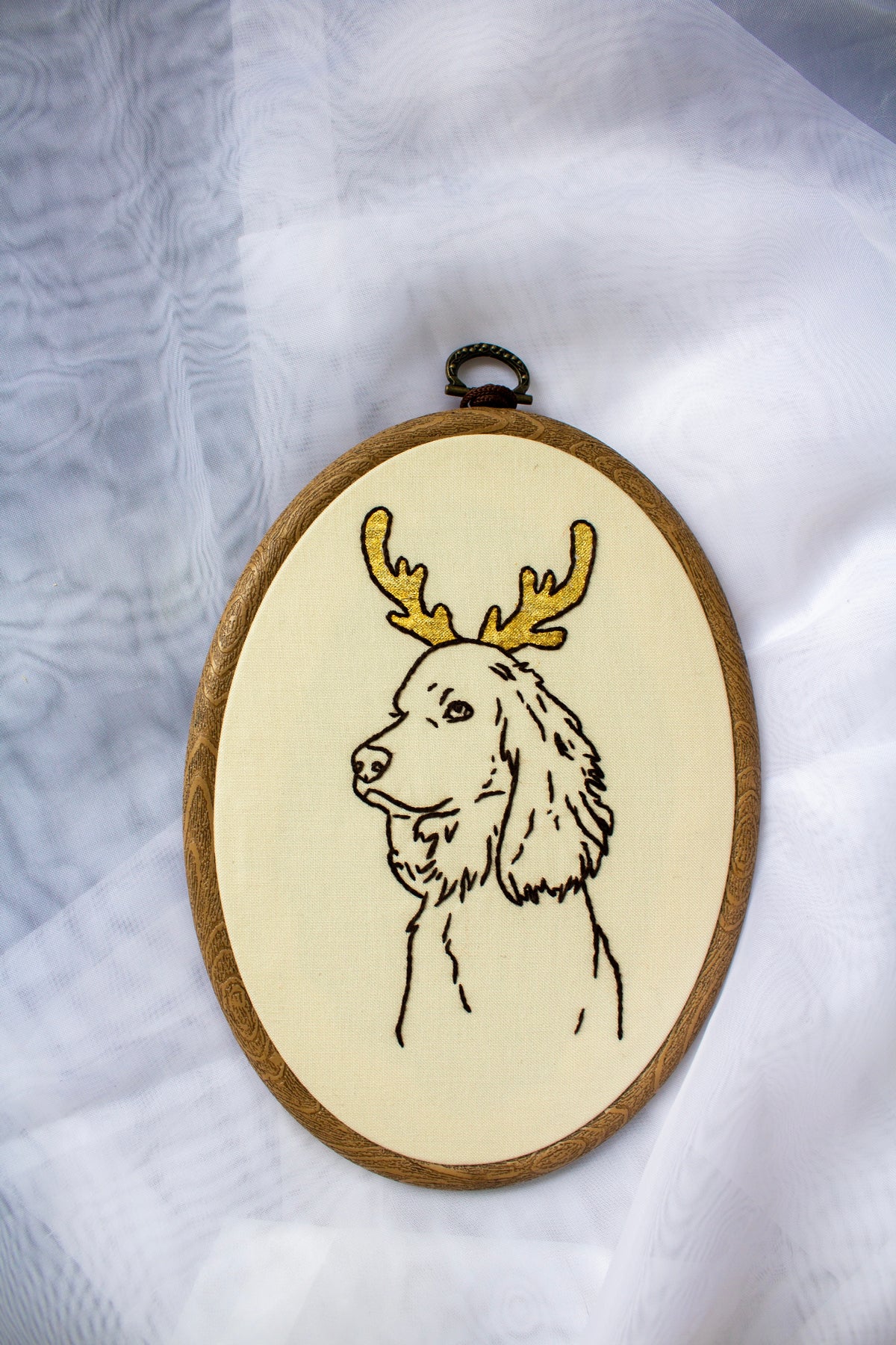 Reindeer Dog Embroidery Art | Unruly Emboidery