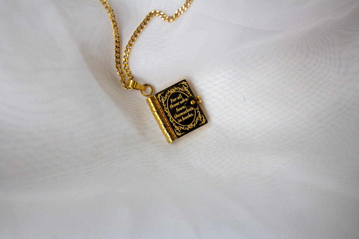 Stainless Steel Book Necklace