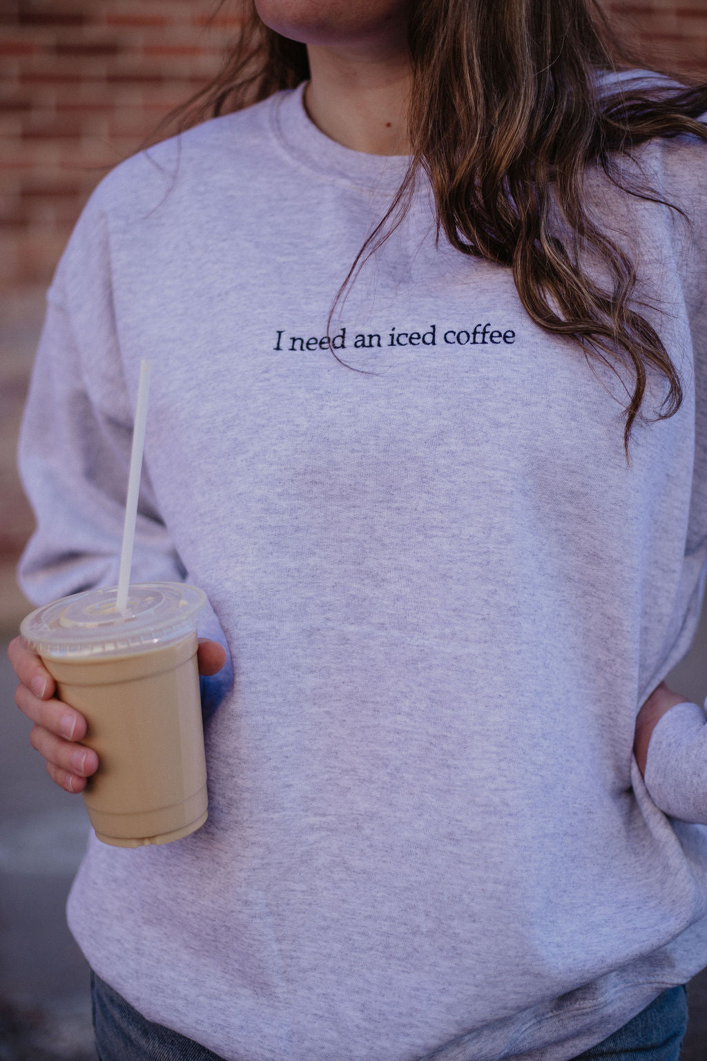 I need an iced coffee Crewneck