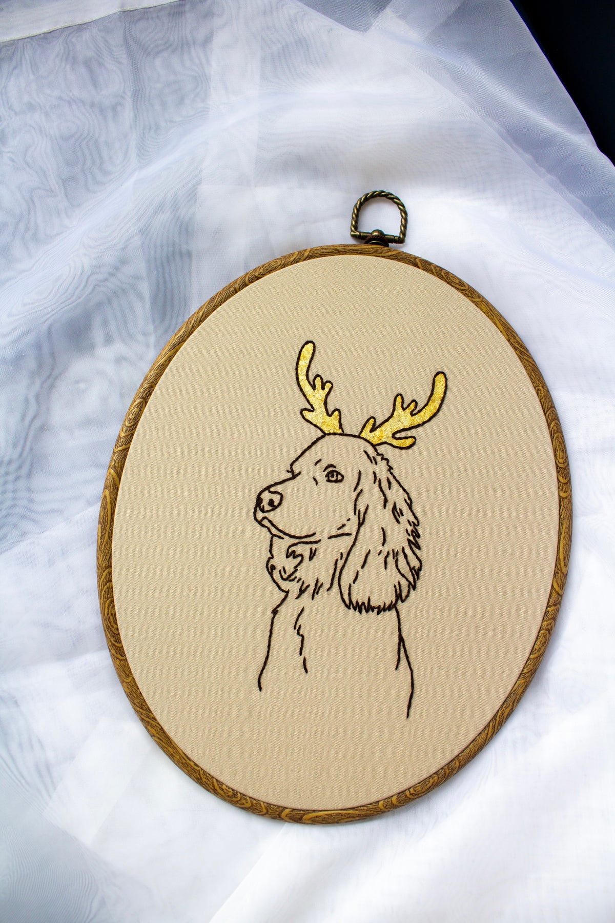 Reindeer Dog Embroidery Art | Unruly Emboidery