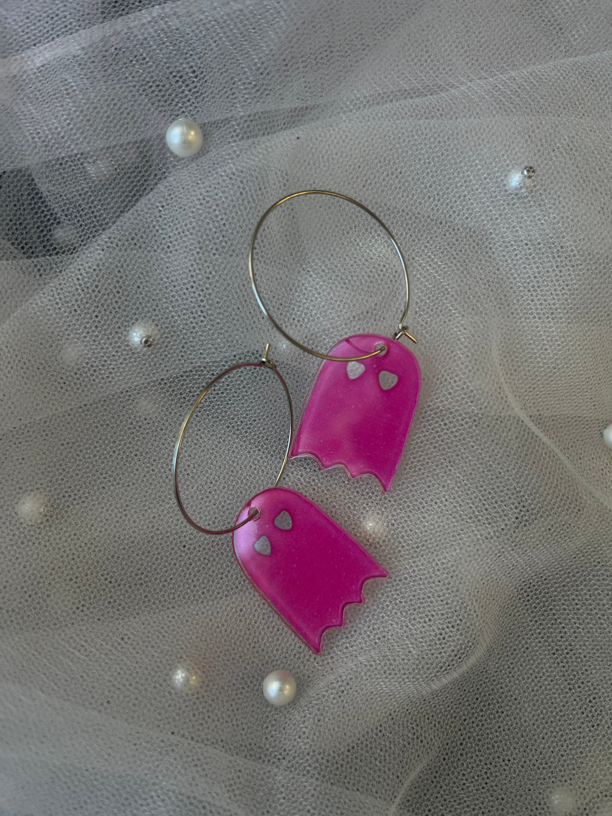 Pink Ghost Earrings