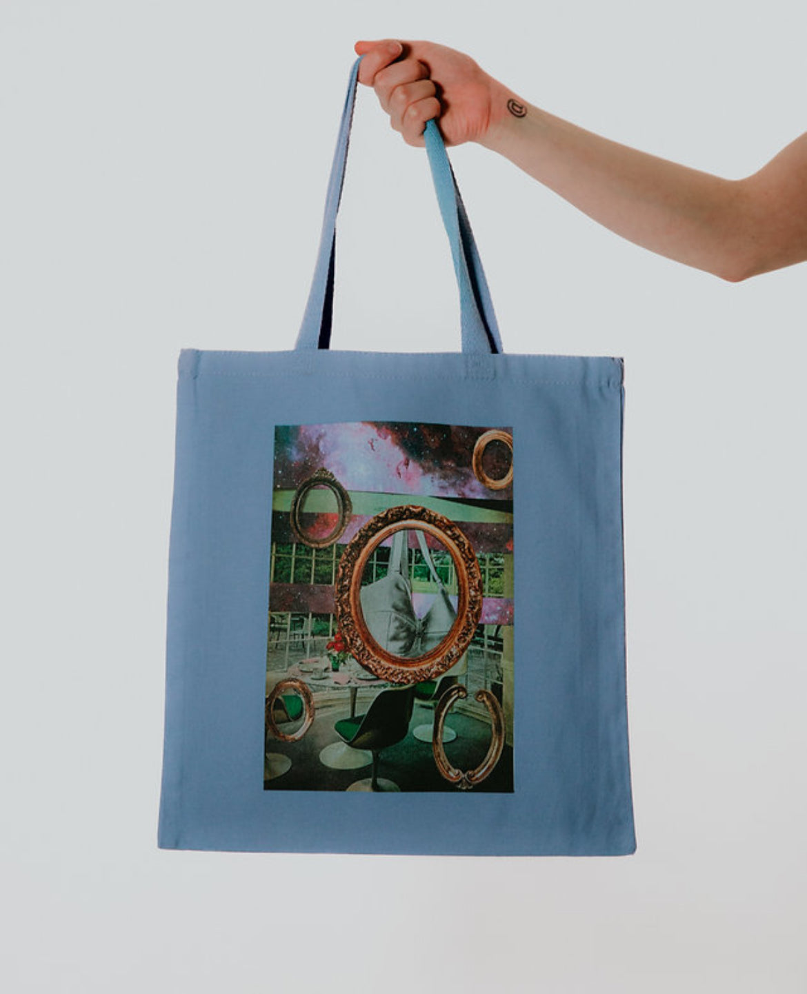Vintage Bra in Mirror Tote Bag | Call Me Back Collage