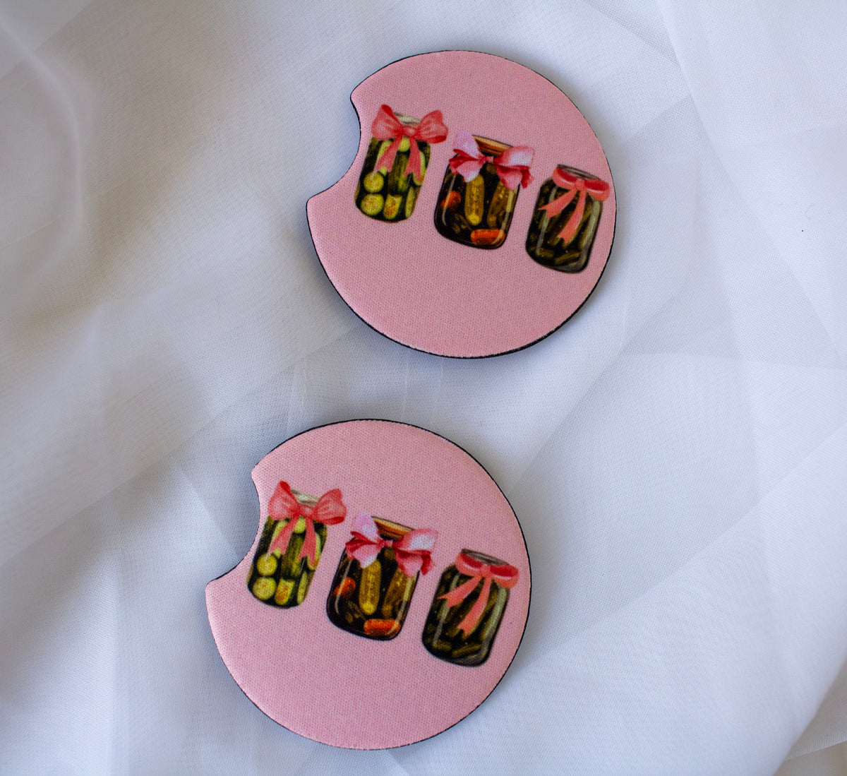 Pretty Pickle Car Coasters