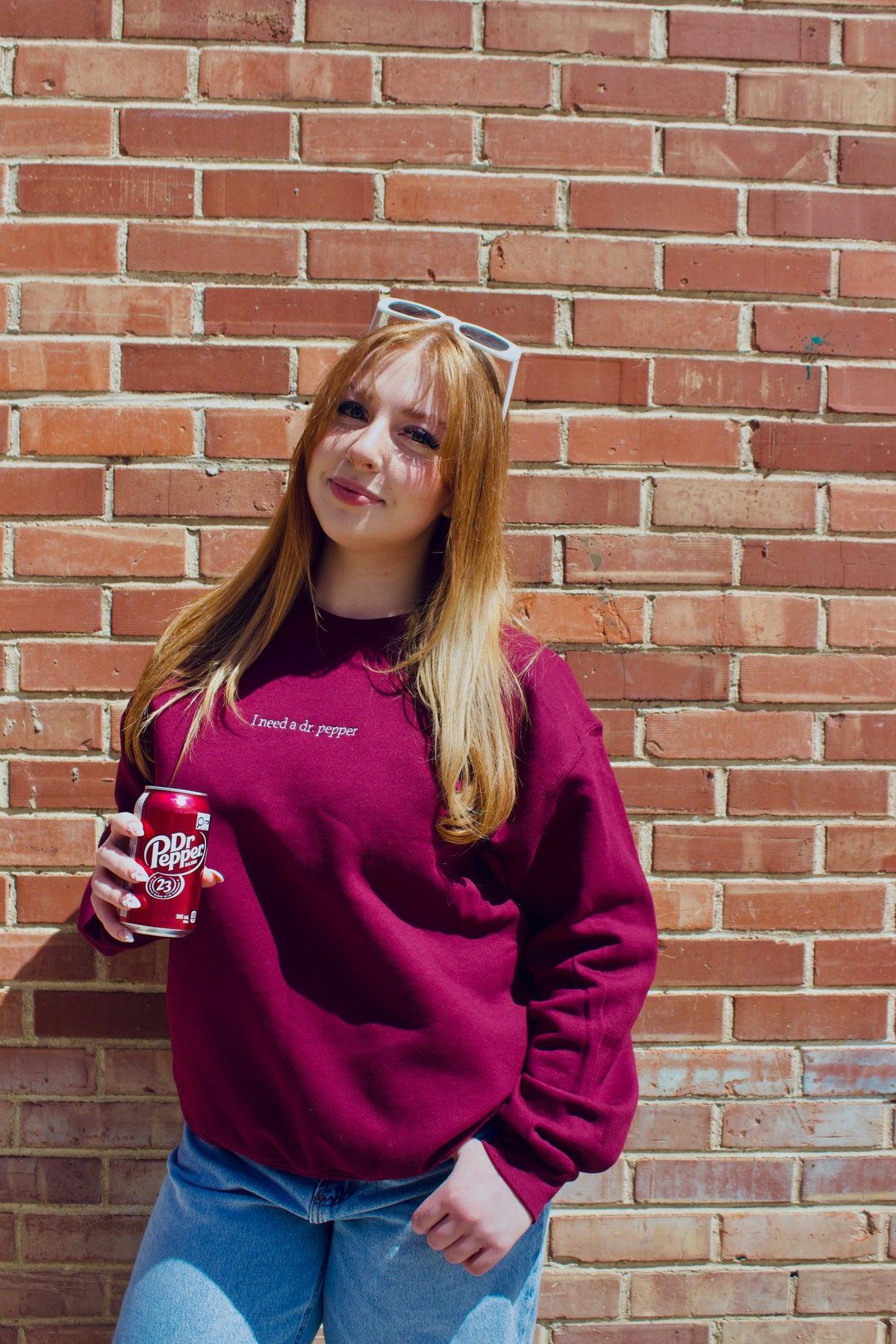I need a Dr. Pepper | Embroidered Crewneck