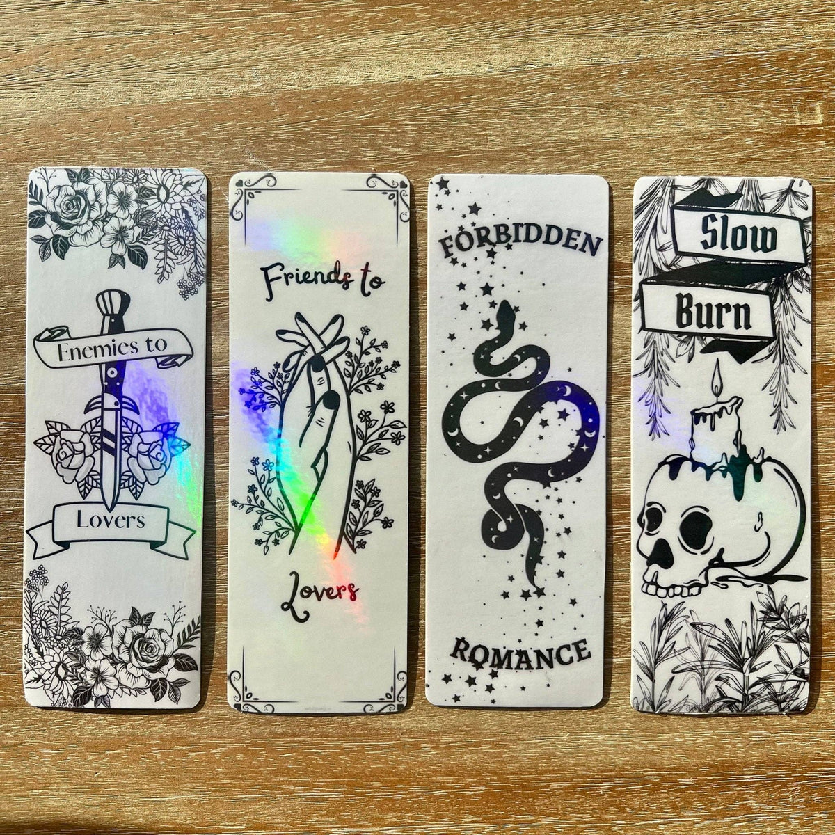 Book Tropes Black and White Bookmarks