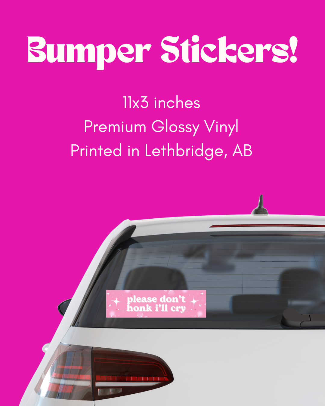 Please don't honk I'll cry Bumper Sticker