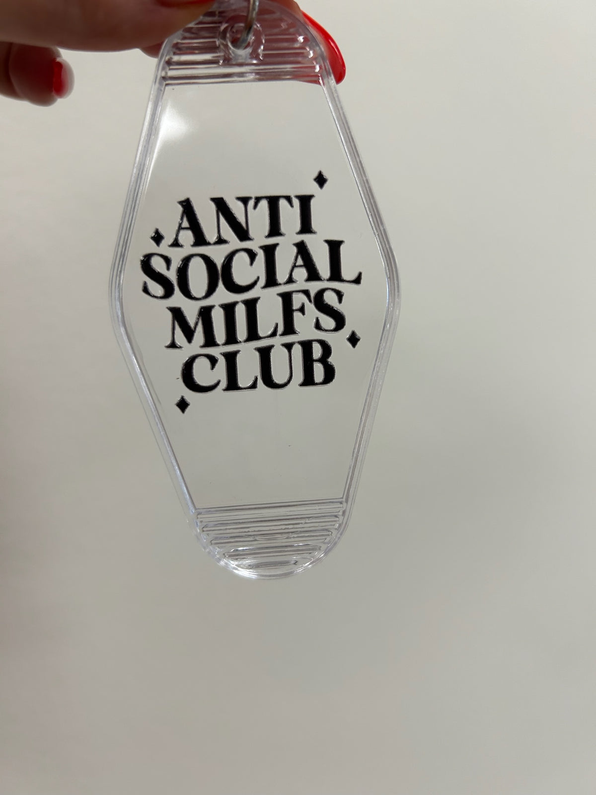 Anti Social MILFS Club Motel Keychain