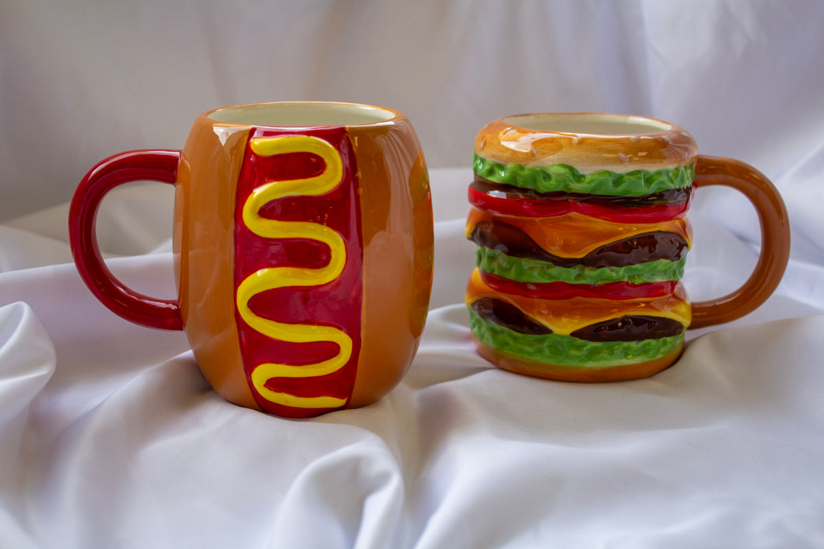 Hamburger & Hot Dog Mugs