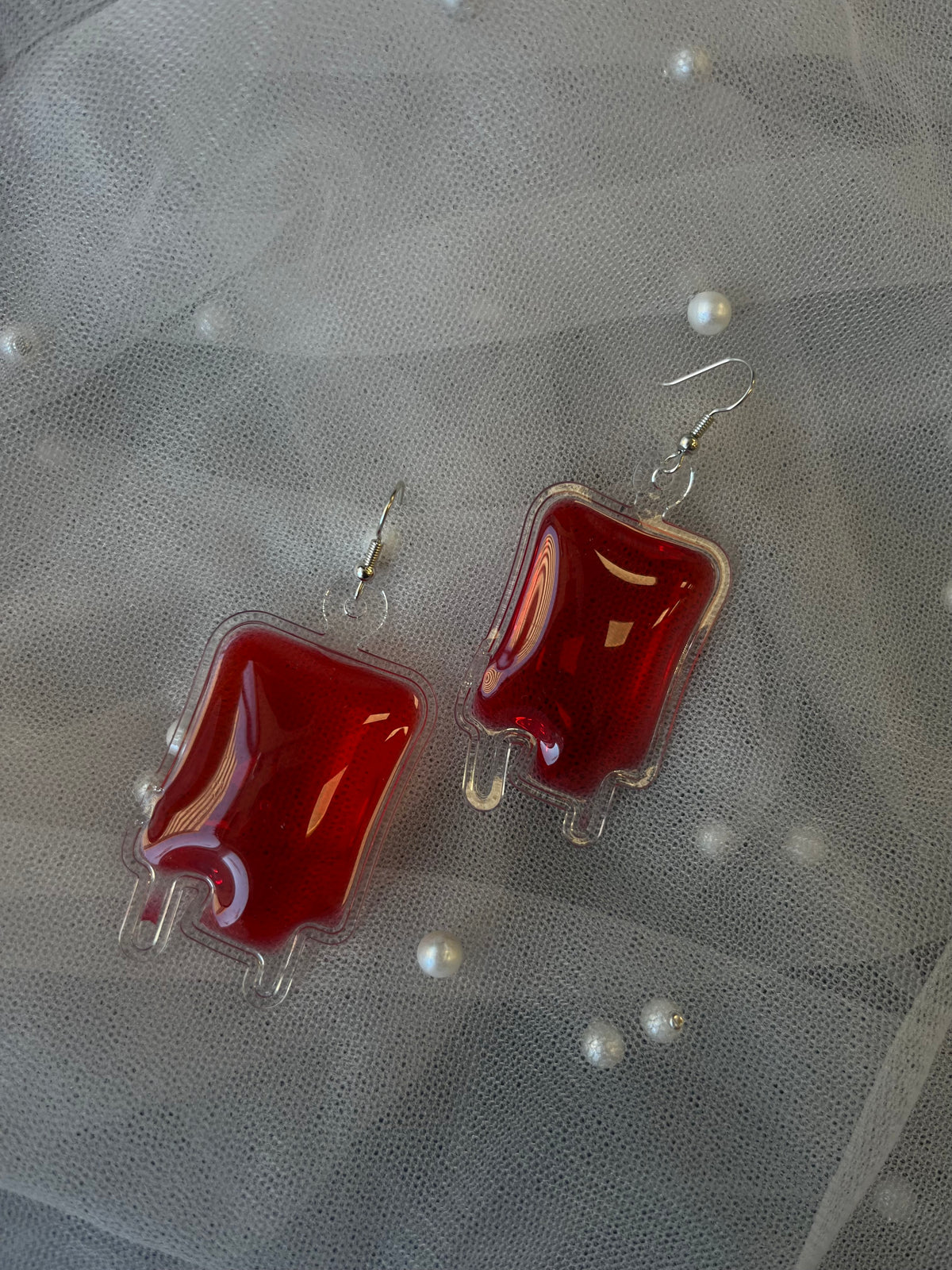 Blood Bag Earrings