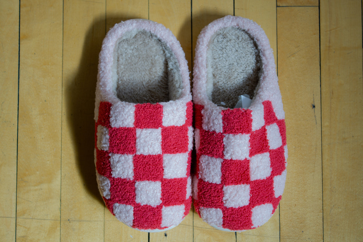 Checkered Slippers | Tufted Slippers