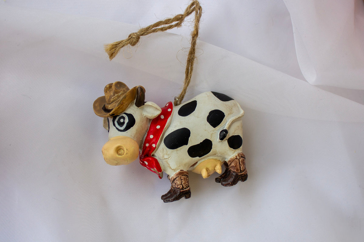 Cowboy Cow Ornament