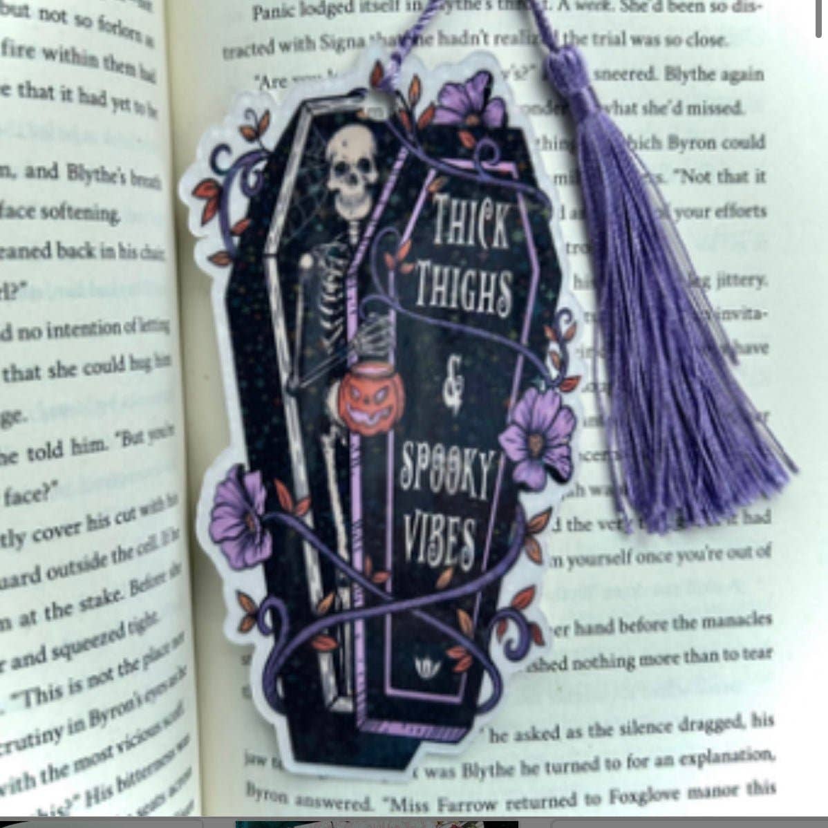 Thick Thighs and Spooky Vibes Bookmark