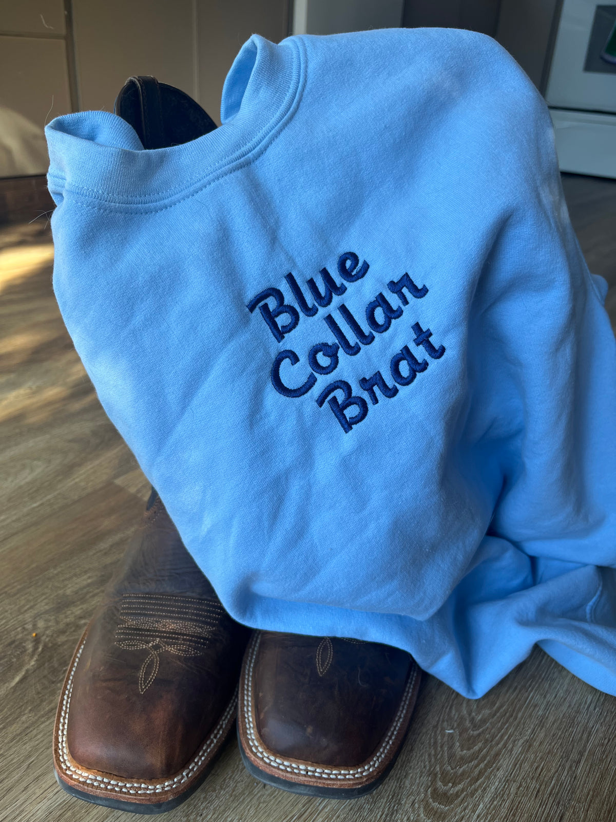Blue Collar Brat | Embroidered Crewneck