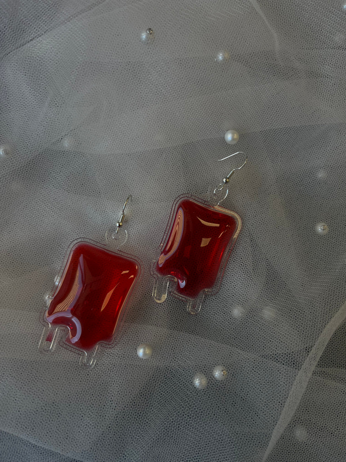 Blood Bag Earrings