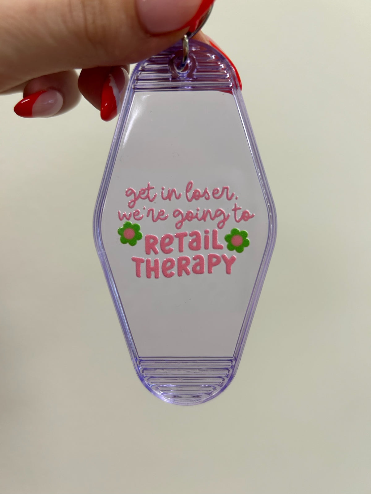 Retail Therapy Motel Keychain