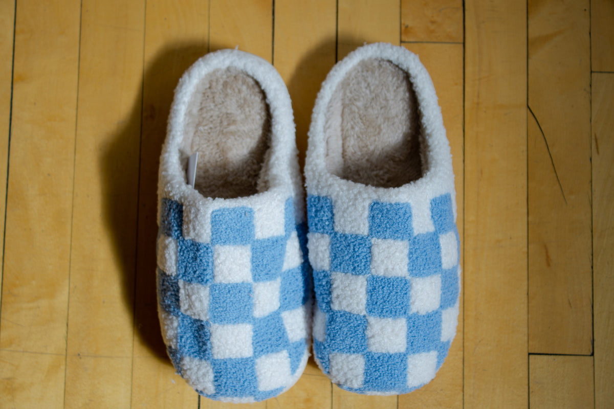 Checkered Slippers | Tufted Slippers