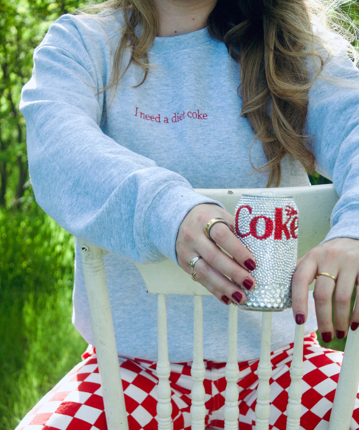 I need a Diet Coke | Embroidered Crewneck