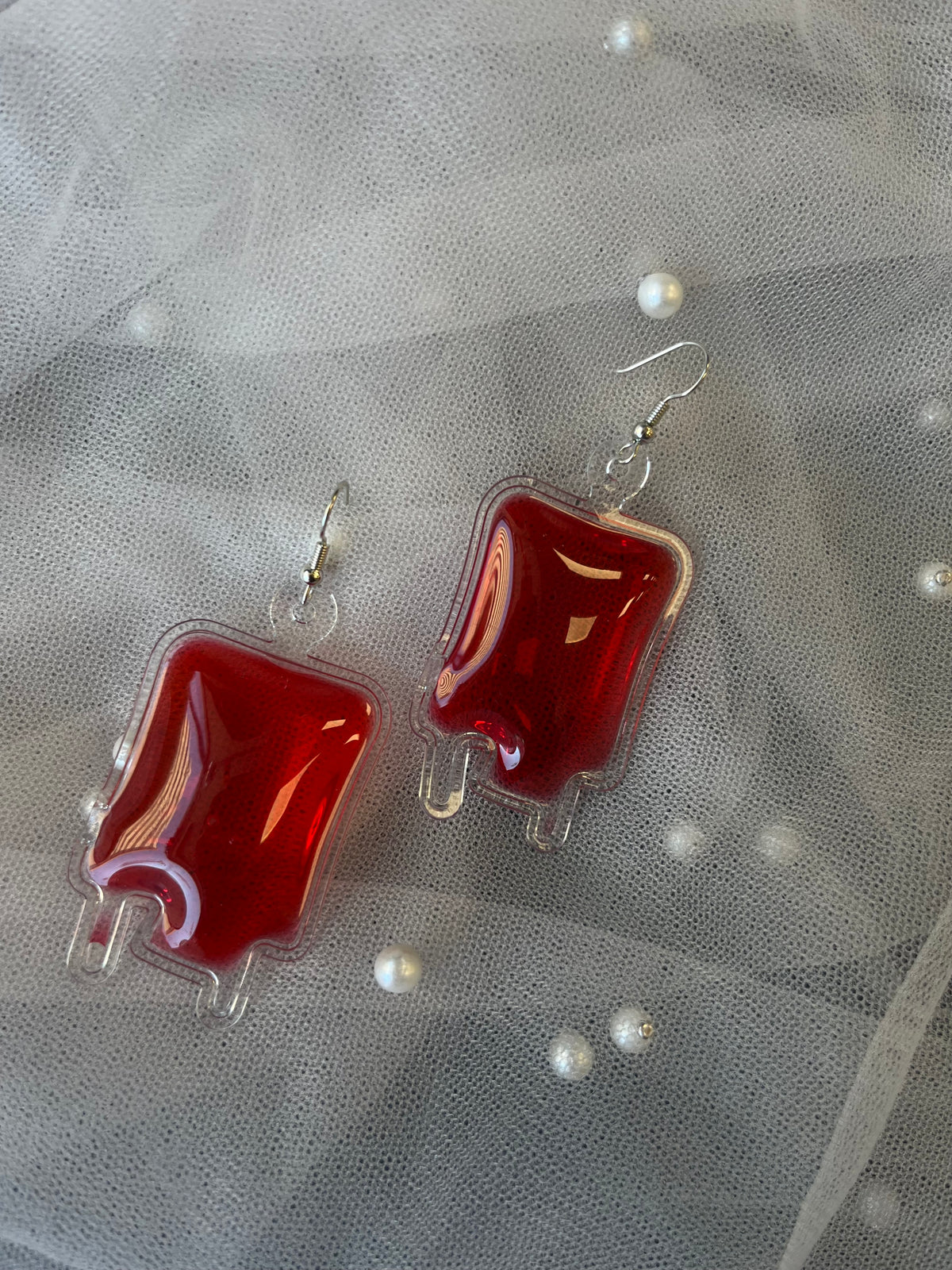 Blood Bag Earrings