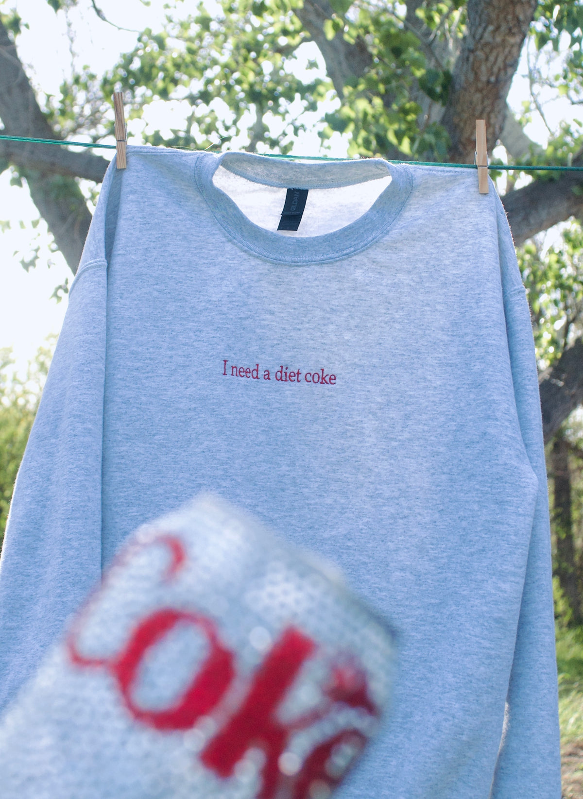 I need a Diet Coke | Embroidered Crewneck