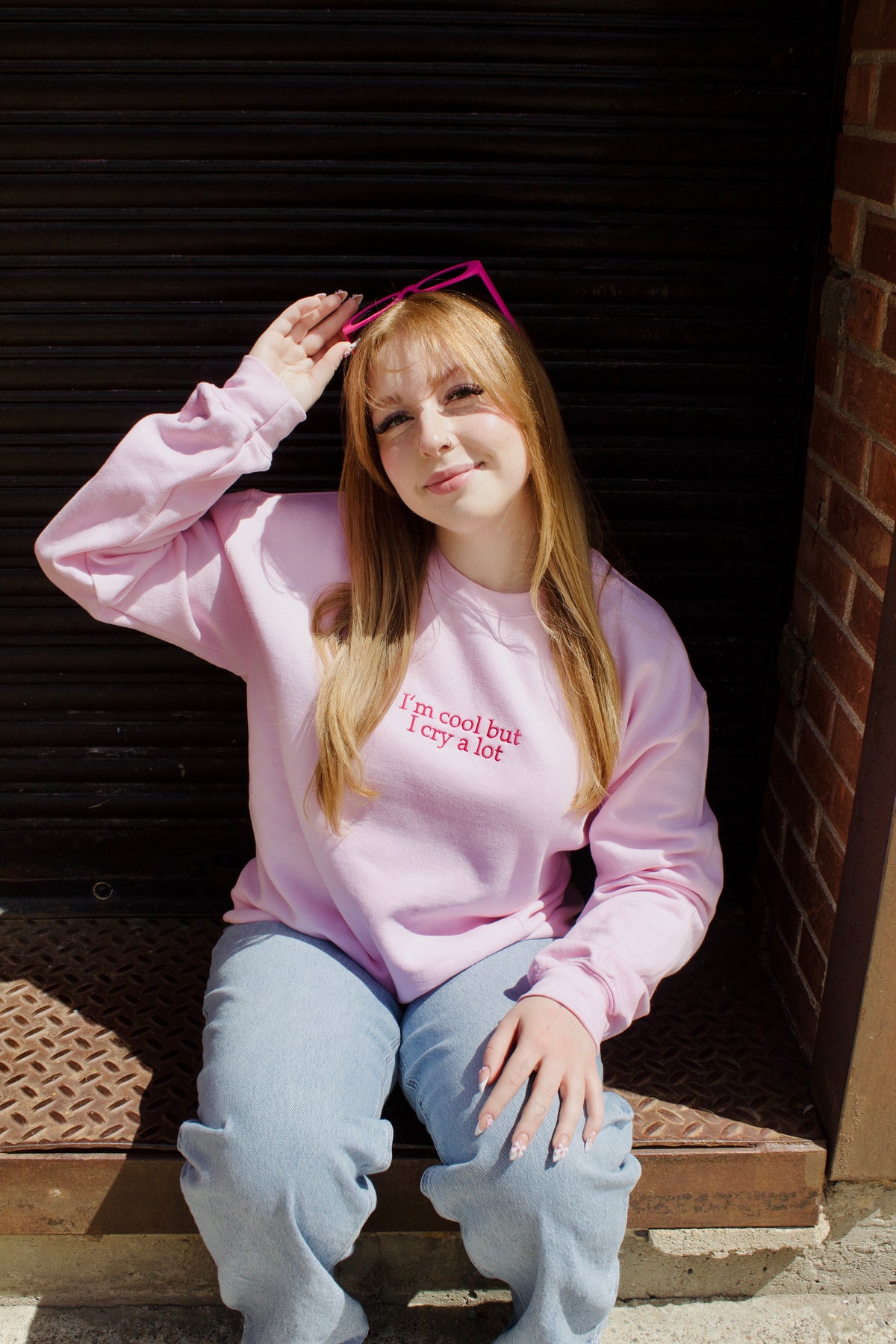 I’m cool but I cry a lot | Embroidered Crewneck