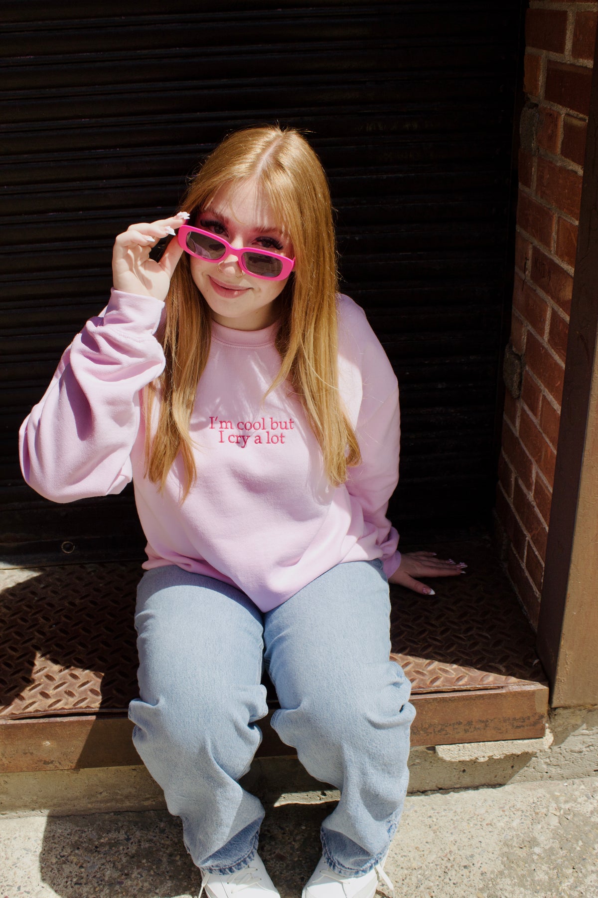 I’m cool but I cry a lot | Embroidered Crewneck
