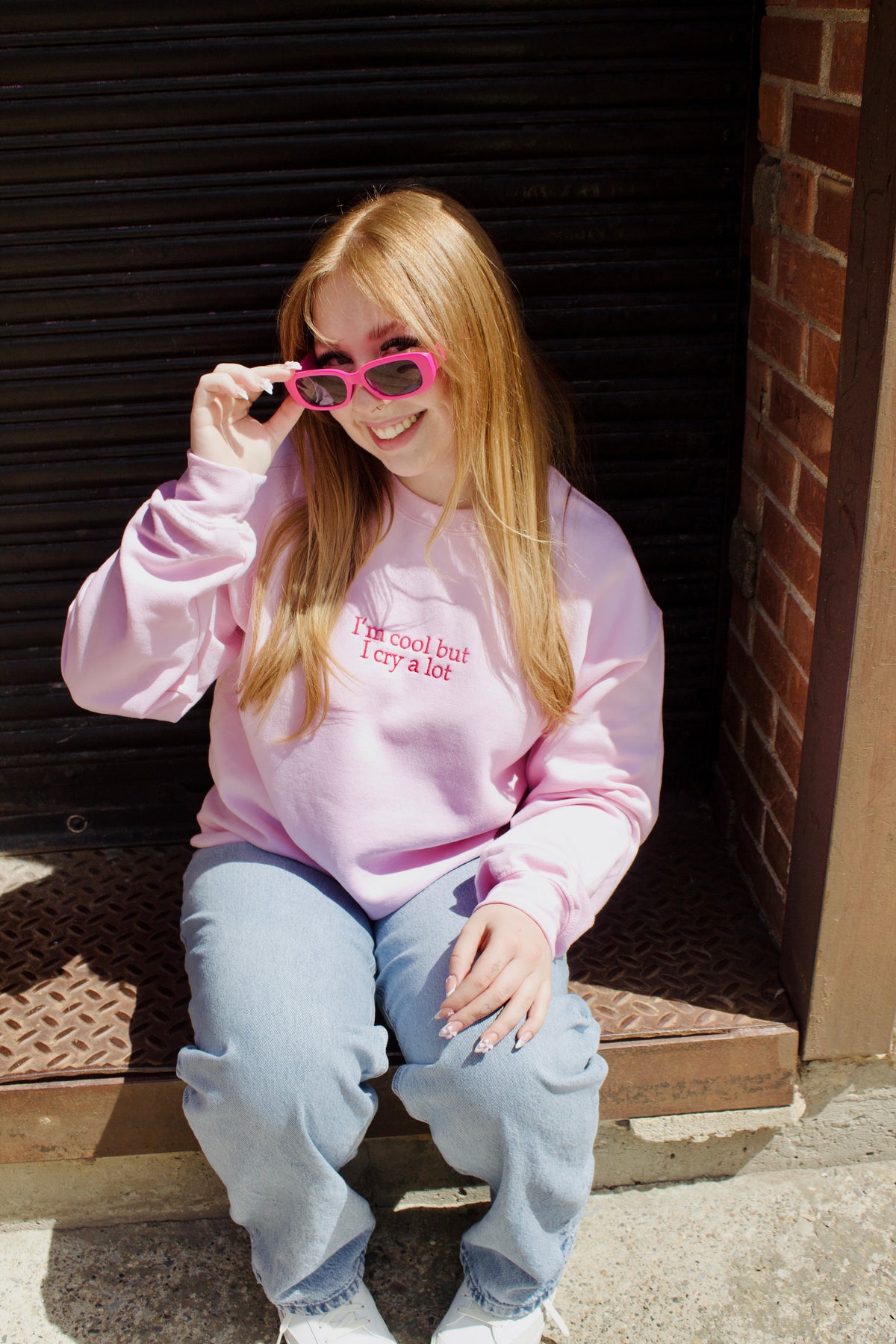 I’m cool but I cry a lot | Embroidered Crewneck