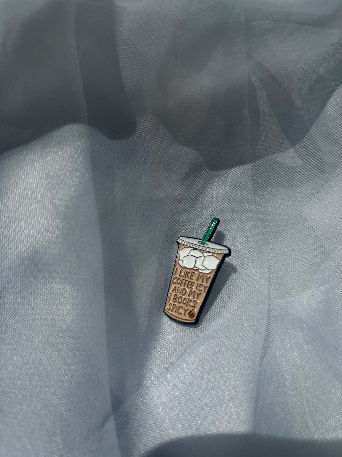 Coffee Icy and Books Spicy Pin