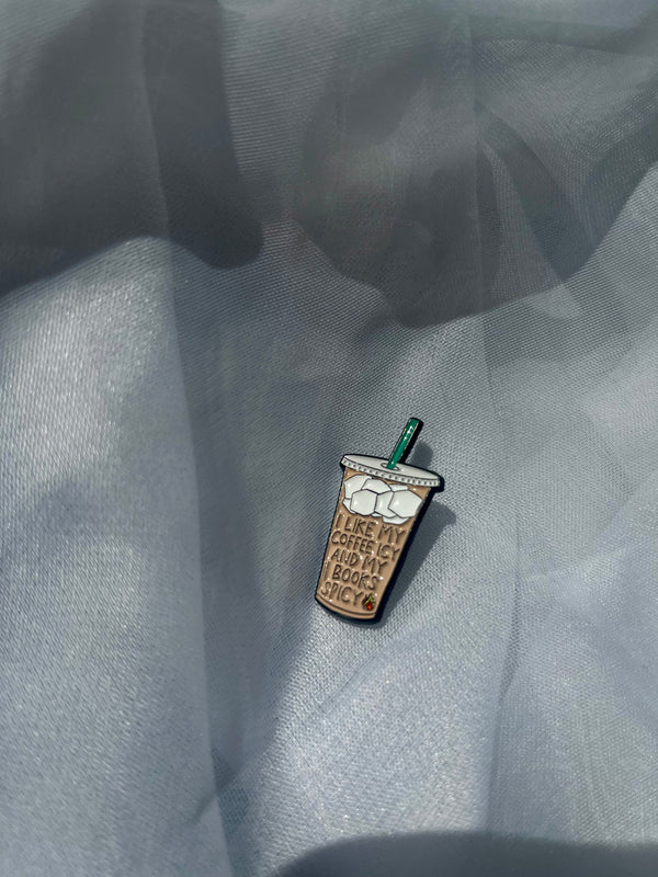 Coffee Icy and Books Spicy Pin