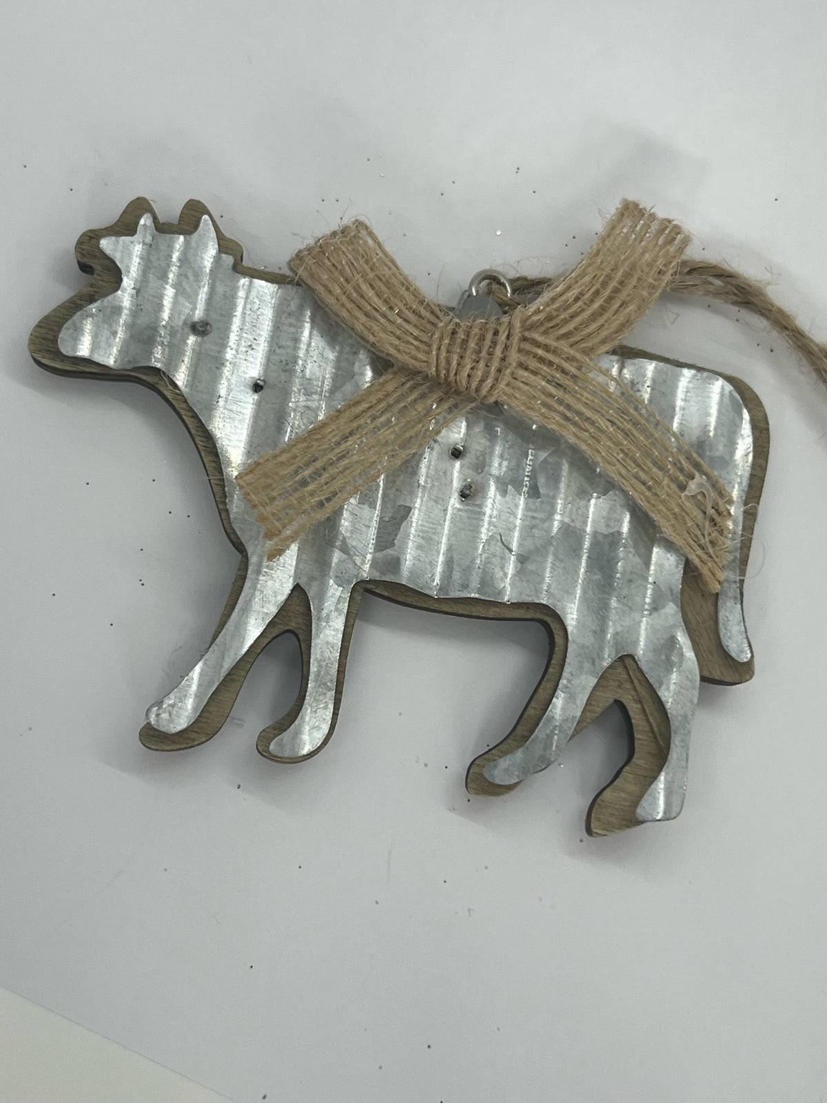 Rustic Metal Cow Ornaments