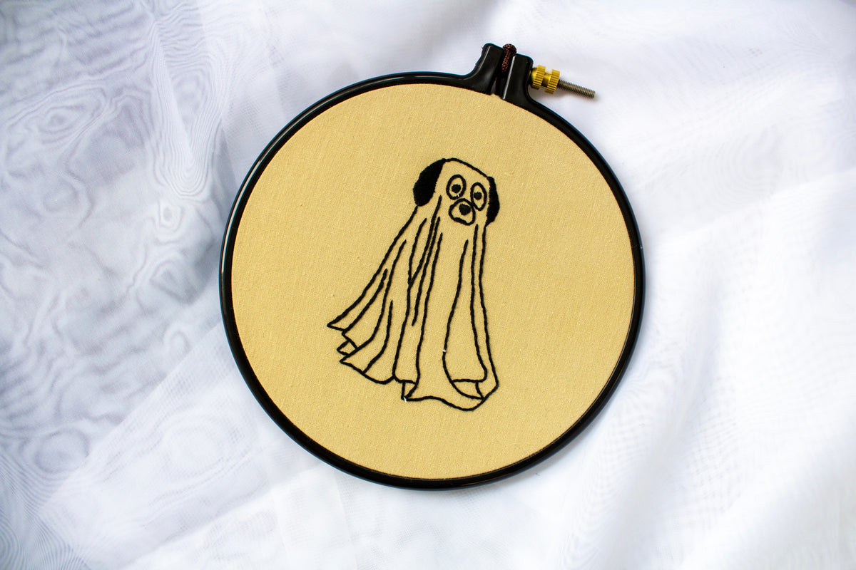 Ghost Dog Embroidery Art | Unruly Emboidery