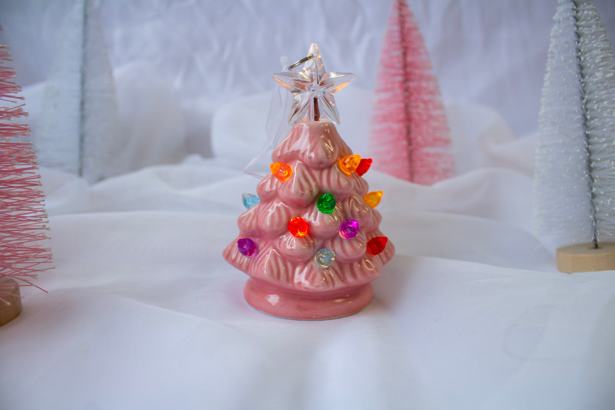 Light Up Pink Tree Ornament