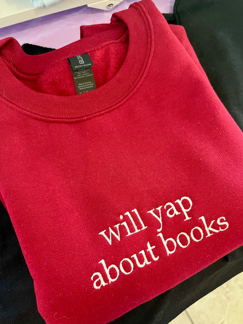 Will Yap About Books | Embroidered Crewneck