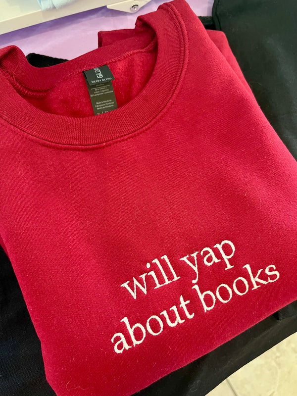 Will Yap About Books | Embroidered Crewneck