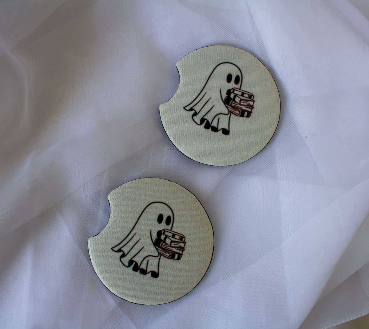 Bookish Ghost Car Coasters