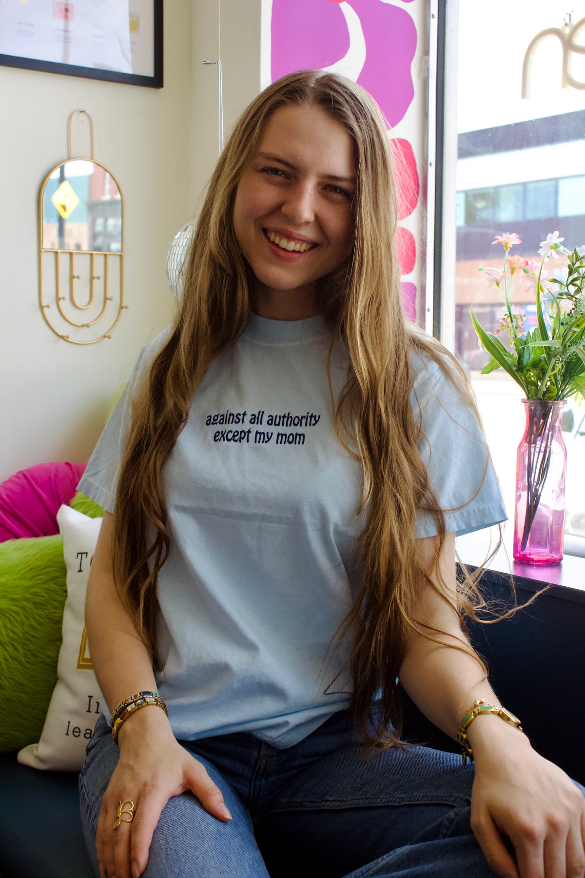 Against All Authority Except my Mom | Embroidered Tee