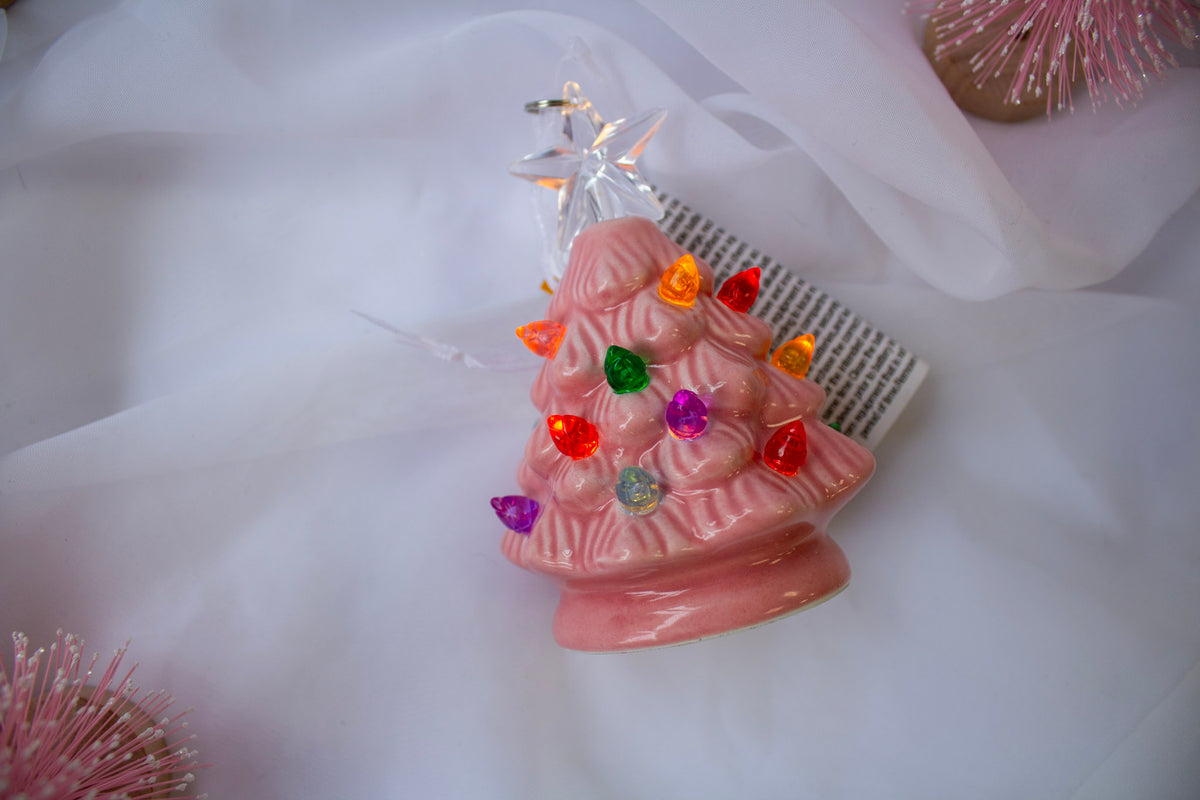 Light Up Pink Tree Ornament