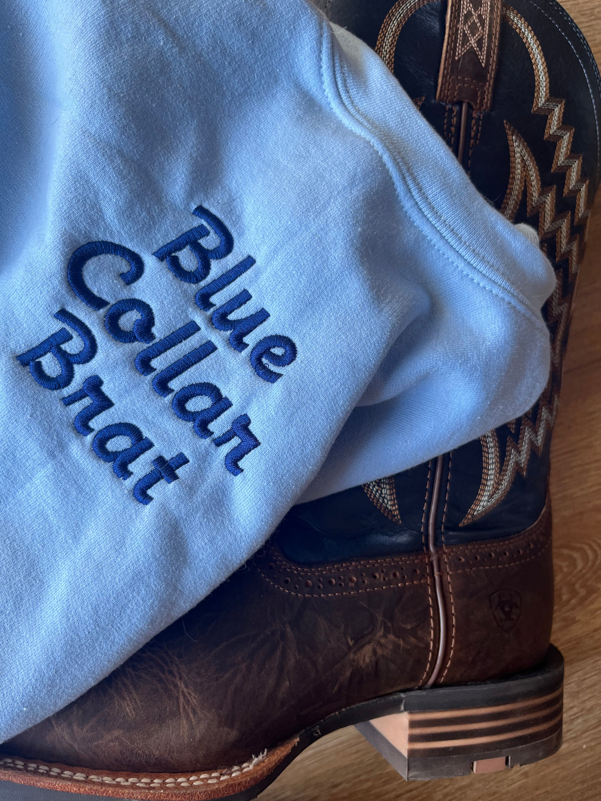 Blue Collar Brat | Embroidered Crewneck