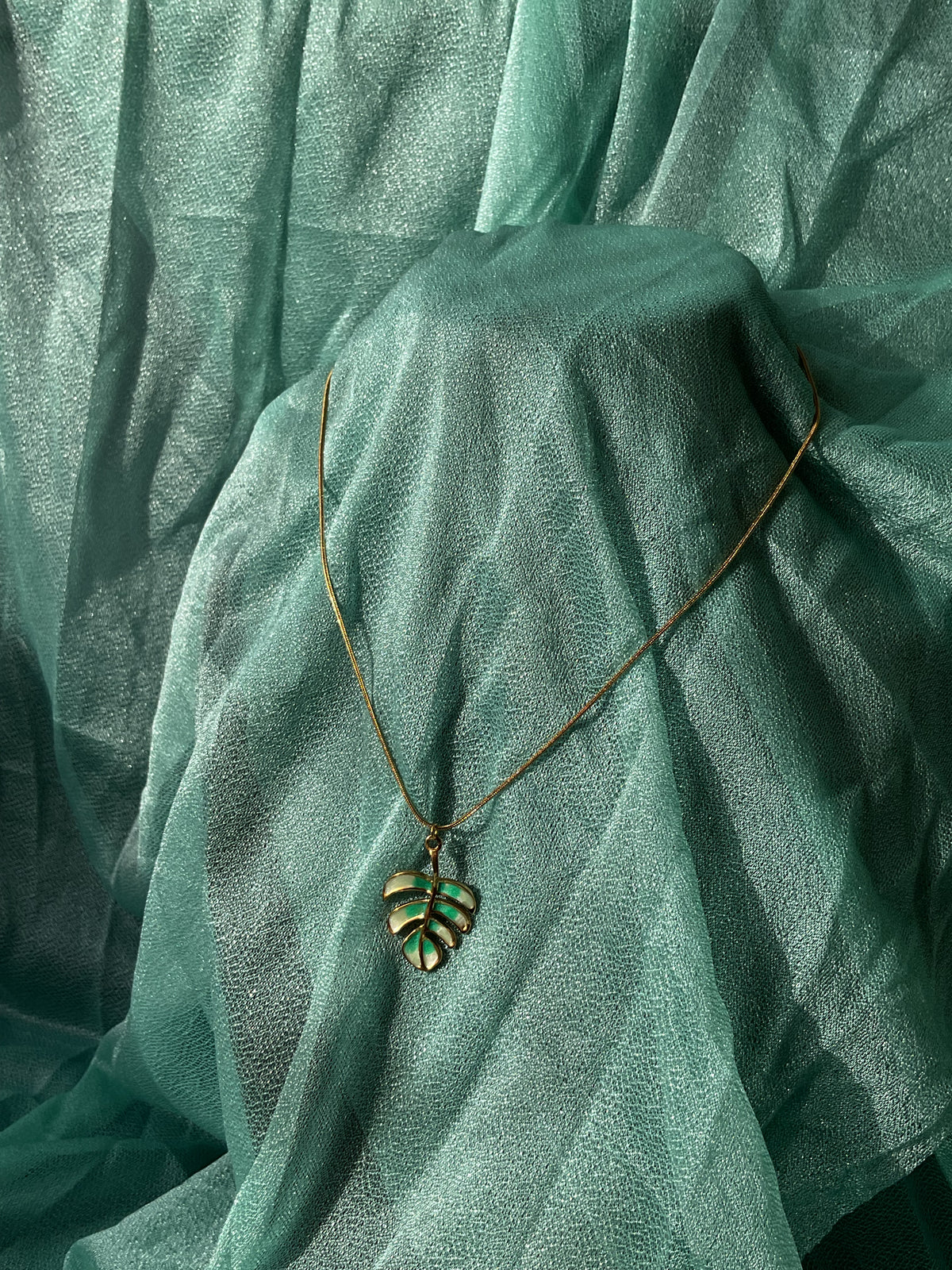 Tropical Leaf Necklace - Sterling Silver