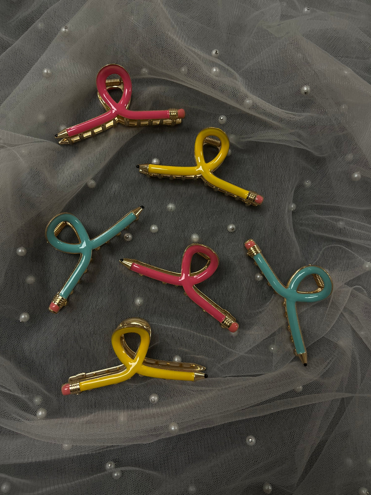 Swirly Pencil Hair Clips