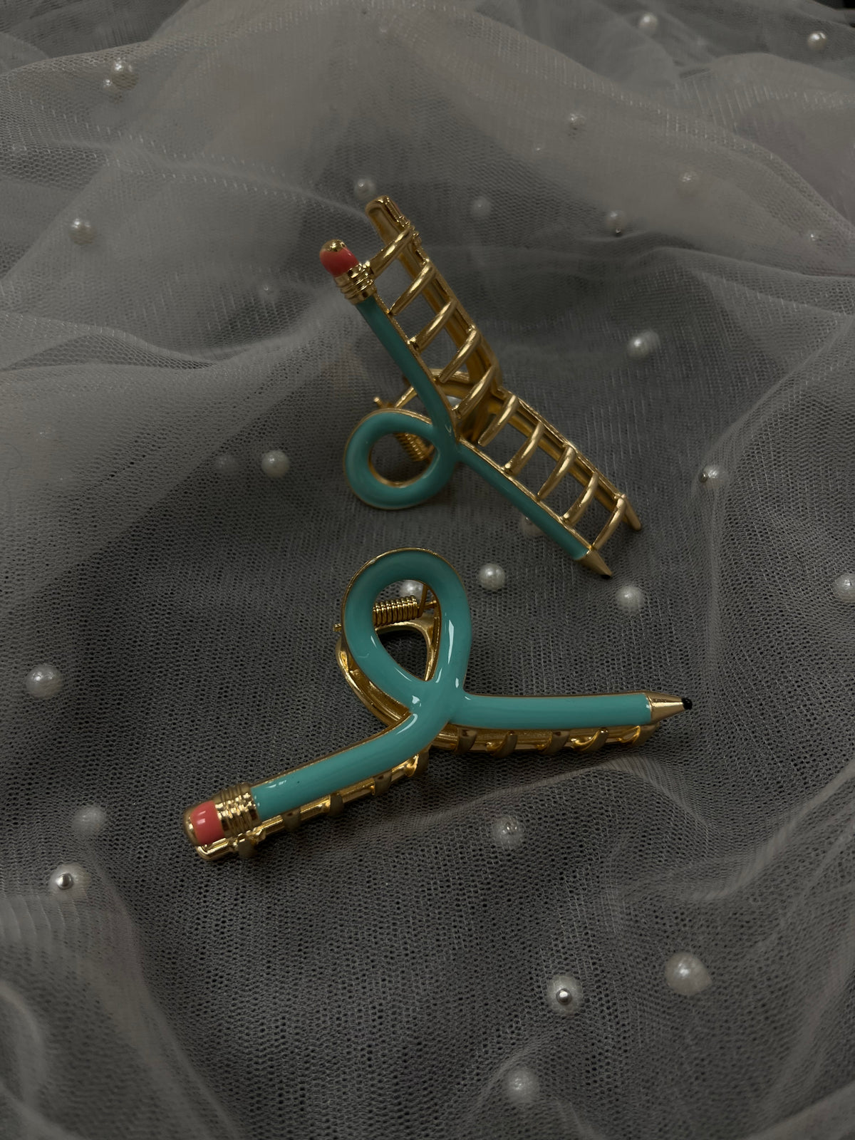 Swirly Pencil Hair Clips