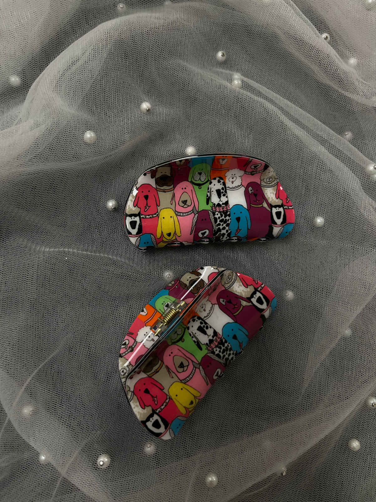 Rainbow Doggies Hair Clip