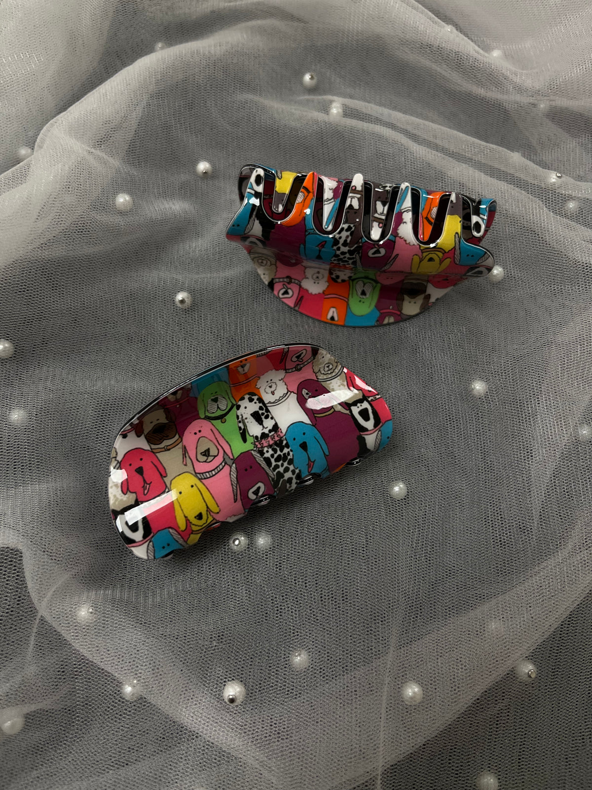 Rainbow Doggies Hair Clip