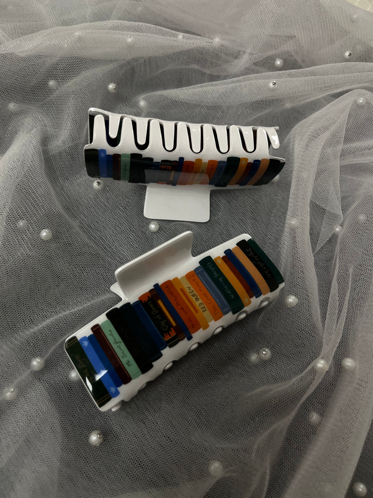 Row of Books Hair Clip