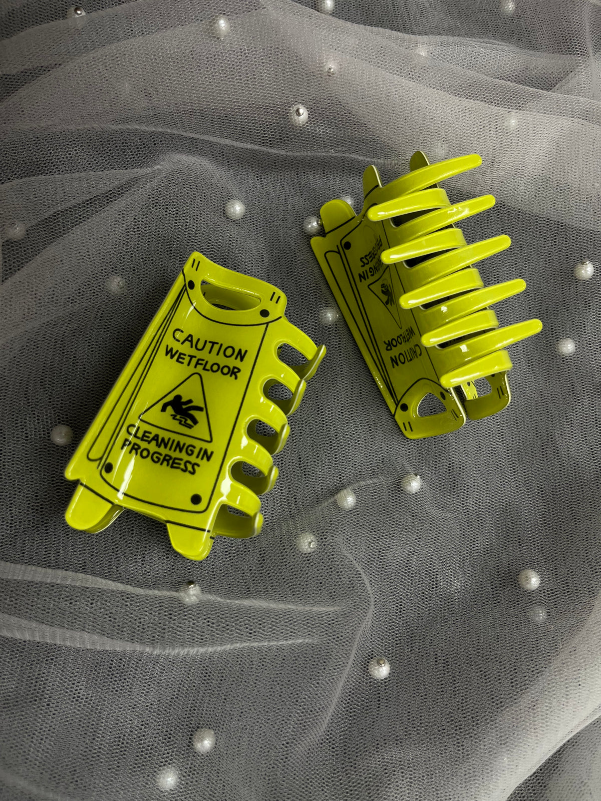 Caution Sign Claw Clip