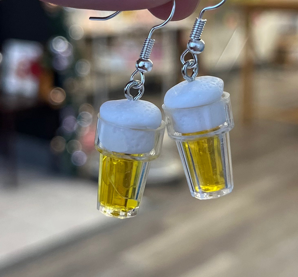 Foamy Beer Earrings