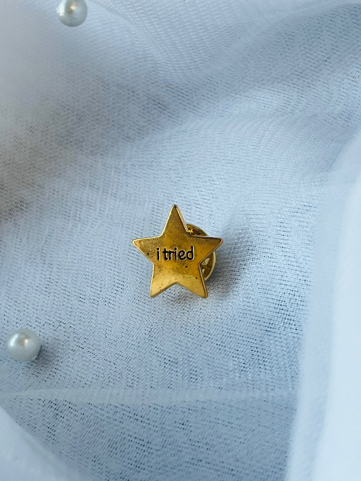 “i tried” | Gold Star Enamel Pin