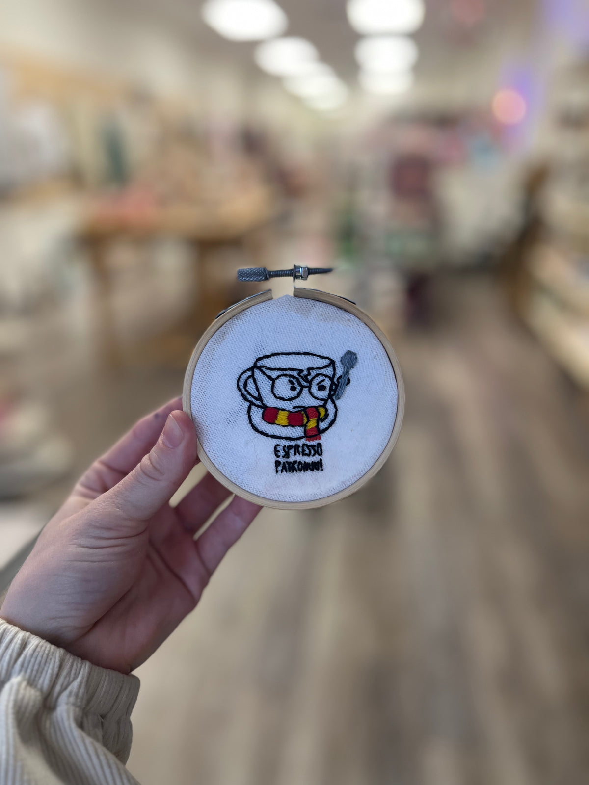 Espresso Patronum | Hand Embroidered Decor