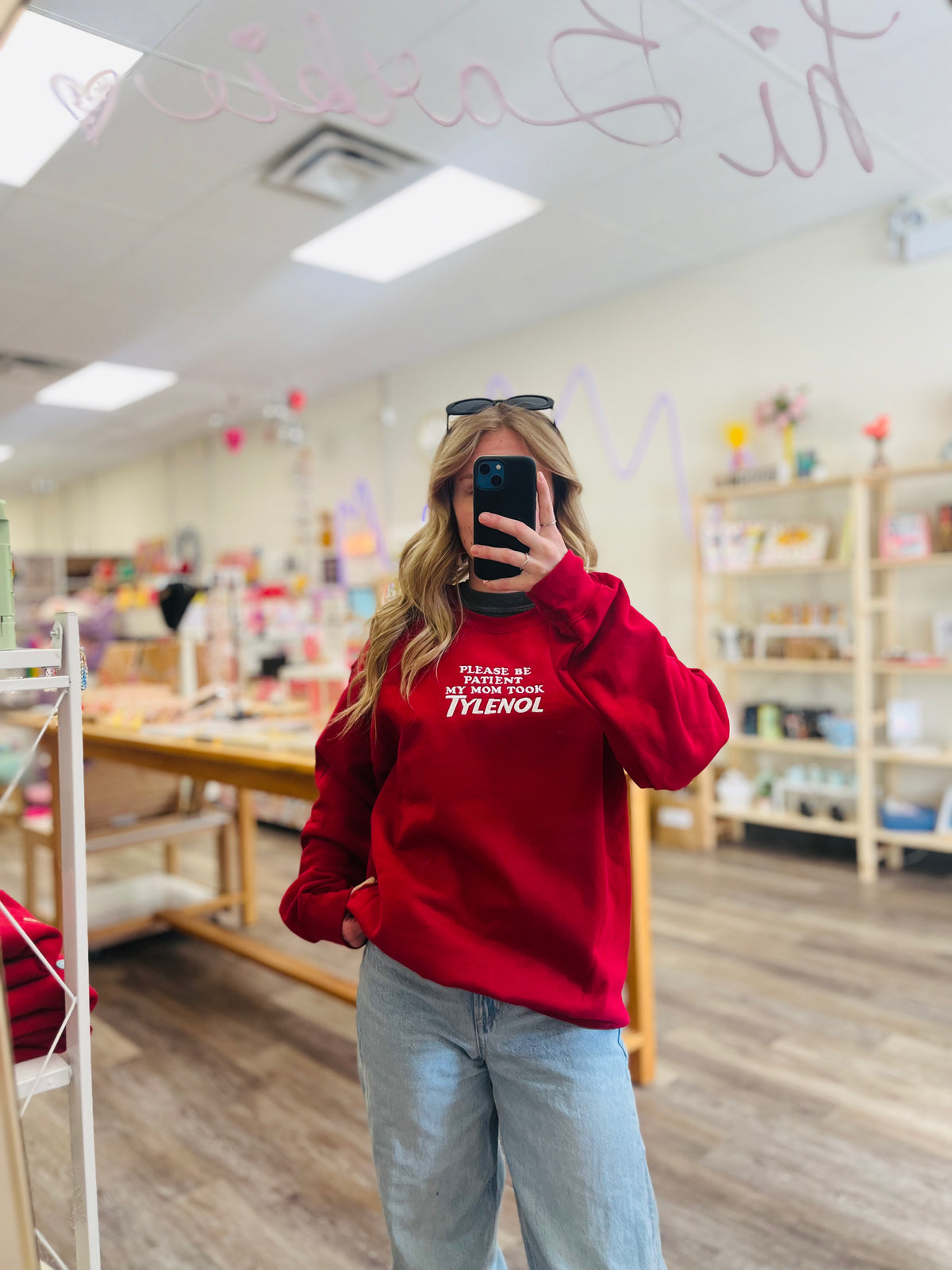 My Mom Took Tylenol | Embroidered Crewneck