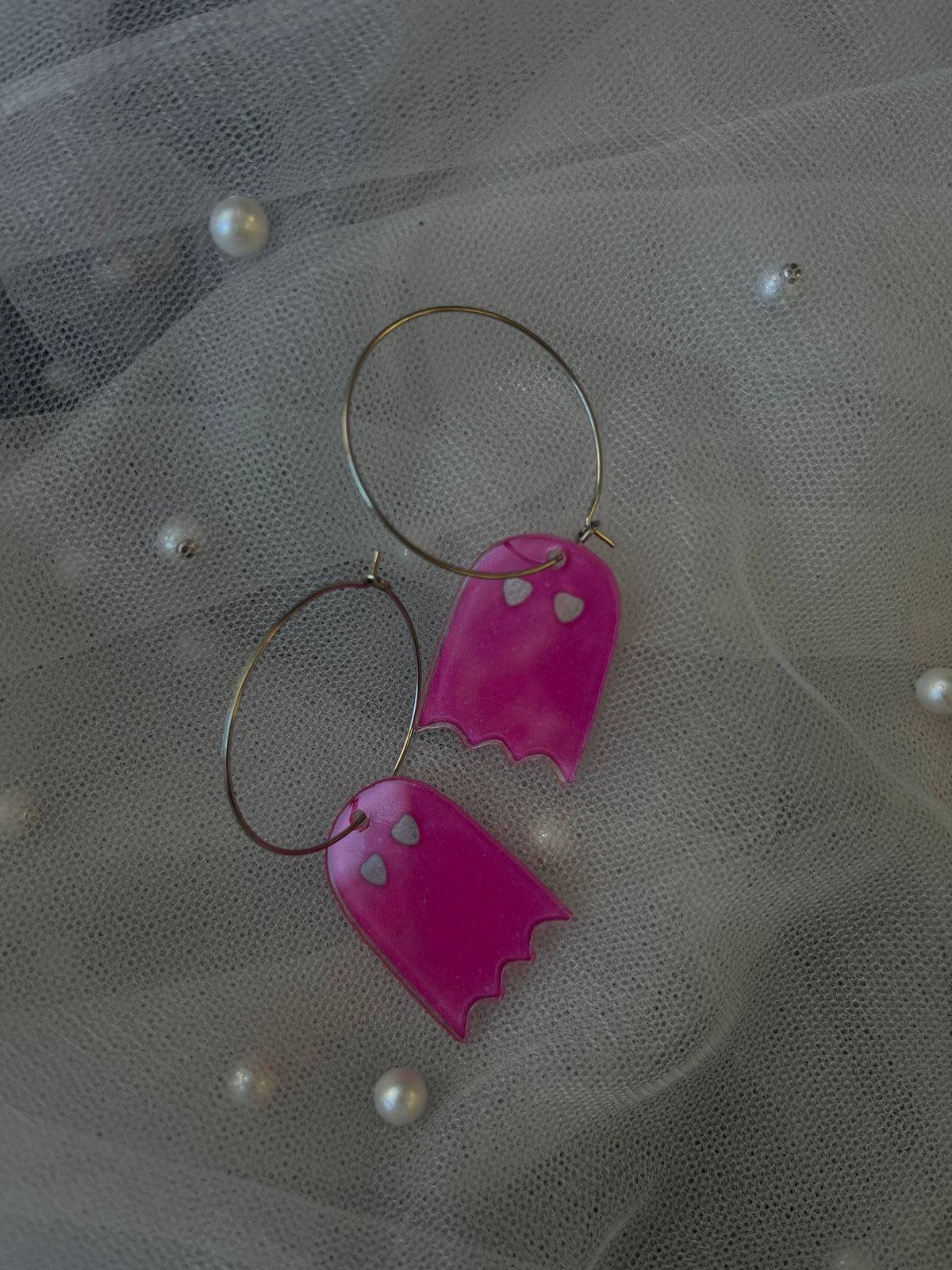 Pink Ghost Earrings